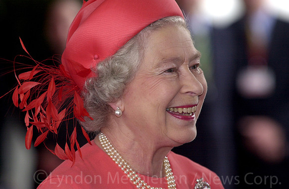 MARCH 2, 2002 : Queen Elizabeth II arrives for opening ceremony of Commonwealth Heads of Government Meeting at Hyatt Coolum Resort on Sunshine Coast, 02/03/02. Pic Lyndon Mechielsen.CHOGMRoyals P/R